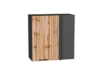 Шкаф верхний прямой угловой Флэт Graphite, Wotan Oak 2S, 690 В*Ш*Г 716*690*345, фасад ЛДСП  Wotan Oak 2S, корпус  Graphite ms2510VVT_52592