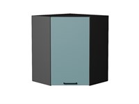 Шкаф верхний угловой Флэт Graphite, Grey-green In 2S, 720 В*Ш*Г 716*600*600, фасад ЛДСП  Grey-green In 2S, корпус  Graphite ms2510VVT_56930