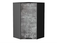 Шкаф верхний угловой Флэт Graphite, Temple Stone 2S, 920 В*Ш*Г 920*600*600, фасад ЛДСП  Temple Stone 2S, корпус  Graphite ms2510VVT_52667