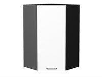 Шкаф верхний угловой Флэт Graphite, White In 2S, 920 В*Ш*Г 920*600*600, фасад ЛДСП  White In 2S, корпус  Graphite ms2510VVT_55667