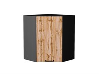 Шкаф верхний угловой Флэт Graphite, Wotan Oak 2S, 720 В*Ш*Г 716*600*600, фасад ЛДСП  Wotan Oak 2S, корпус  Graphite ms2510VVT_52662