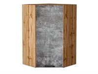 Шкаф верхний угловой Флэт Дуб Вотан, Temple Stone 2S, 920 В*Ш*Г 920*600*600, фасад ЛДСП  Temple Stone 2S, корпус  Дуб Вотан ms2510VVT_62498