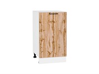 Шкаф нижний с 1-ой дверцей Флэт Белый, Wotan Oak 2S, 450 В*Ш*Г 816*450*478, фасад ЛДСП  Wotan Oak 2S, корпус  Белый ms2510VVT_52694