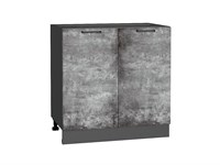 Шкаф нижний с 2-мя дверцами Флэт Graphite, Temple Stone 2S, 800 В*Ш*Г 816*800*478, фасад ЛДСП  Temple Stone 2S, корпус  Graphite ms2510VVT_52727