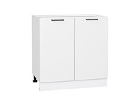 Шкаф нижний с 2-мя дверцами Флэт Белый, White In 2S, 800 В*Ш*Г 816*800*478, фасад ЛДСП  White In 2S, корпус  Белый ms2510VVT_55703