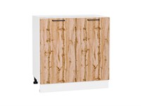Шкаф нижний с 2-мя дверцами Флэт Белый, Wotan Oak 2S, 800 В*Ш*Г 816*800*478, фасад ЛДСП  Wotan Oak 2S, корпус  Белый ms2510VVT_52721