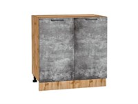 Шкаф нижний с 2-мя дверцами Флэт Дуб Вотан, Temple Stone 2S, 800 В*Ш*Г 816*800*478, фасад ЛДСП  Temple Stone 2S, корпус  Дуб Вотан ms2510VVT_62573