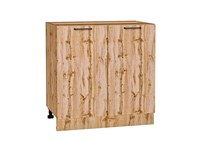 Шкаф нижний с 2-мя дверцами Флэт Дуб Вотан, Wotan Oak 2S, 800 В*Ш*Г 816*800*478, фасад ЛДСП  Wotan Oak 2S, корпус  Дуб Вотан ms2510VVT_62571
