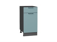 Шкаф нижний с 1-ой дверцей и ящиком Флэт Graphite, Grey-green In 2S, 400 В*Ш*Г 816*400*478, фасад ЛДСП  Grey-green In 2S, корпус  Graphite ms2510VVT_56936