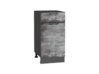 Шкаф нижний с 1-ой дверцей и ящиком Флэт Graphite, Temple Stone 2S, 400 В*Ш*Г 816*400*478, фасад ЛДСП  Temple Stone 2S, корпус  Graphite ms2510VVT_52690