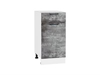 Шкаф нижний с 1-ой дверцей и ящиком Флэт Белый, Temple Stone 2S, 400 В*Ш*Г 816*400*478, фасад ЛДСП  Temple Stone 2S, корпус  Белый ms2510VVT_52687