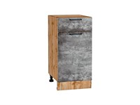 Шкаф нижний с 1-ой дверцей и ящиком Флэт Дуб Вотан, Temple Stone 2S, 400 В*Ш*Г 816*400*478, фасад ЛДСП  Temple Stone 2S, корпус  Дуб Вотан ms2510VVT_62527
