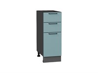 Шкаф нижний с 3-мя ящиками Флэт Graphite, Grey-green In 2S, 300 В*Ш*Г 816*300*478, фасад ЛДСП  Grey-green In 2S, корпус  Graphite ms2510VVT_56967