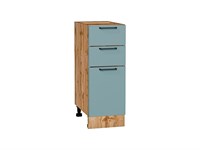 Шкаф нижний с 3-мя ящиками Флэт Дуб Вотан, Grey-green In 2S, 300 В*Ш*Г 816*300*478, фасад ЛДСП  Grey-green In 2S, корпус  Дуб Вотан ms2510VVT_62576
