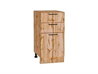Шкаф нижний с 3-мя ящиками Флэт Дуб Вотан, Wotan Oak 2S, 400 В*Ш*Г 816*400*478, фасад ЛДСП  Wotan Oak 2S, корпус  Дуб Вотан ms2510VVT_62591