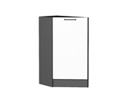 Шкаф нижний торцевой Флэт Graphite, White In 2S В*Ш*Г 816*296*552, фасад ЛДСП  White In 2S, корпус  Graphite ms2510VVT_55717