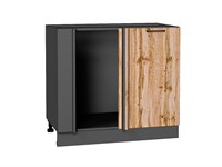 Шкаф нижний угловой Флэт Graphite, Wotan Oak 2S В*Ш*Г 816*890*478, фасад ЛДСП  Wotan Oak 2S, корпус  Graphite ms2510VVT_52753