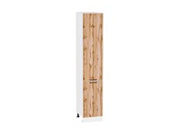 Шкаф пенал с 2-мя дверцами Флэт Белый, Wotan Oak 2S, 2140, 400 В*Ш*Г 2132*400*574, фасад ЛДСП  Wotan Oak 2S, корпус  Белый ms2510VVT_52772