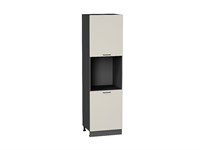 Шкаф пенал с 2-мя дверцами под технику Флэт Graphite, Cashmere In 2S, 2140 В*Ш*Г 2132*600*574, фасад ЛДСП  Cashmere In 2S, корпус  Graphite ms2510VVT_55849
