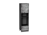 Шкаф пенал с 1-ой дверцей и ящиком под технику Флэт Graphite, Temple Stone 2S, 2140 В*Ш*Г 2132*600*574, фасад ЛДСП  Temple Stone 2S, корпус  Graphite ms2510VVT_52762
