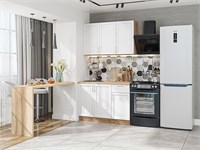 Кухонный гарнитур модульный Сканди-05 В*Ш*Г 2140*1200*600, фасад МДФ  White Softwood, корпус  Дуб Вотан, столешница  Дуб сонома ms2510VVT_67025