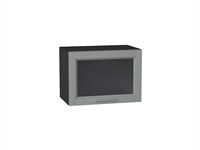 Шкаф верхний горизонтальный остекленный Сканди Graphite, Grey Softwood, 500 В*Ш*Г 358*500*320, фасад МДФ/Стекло  Grey Softwood, корпус  Graphite ms2510VVT_41270