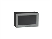 Шкаф верхний горизонтальный остекленный Сканди Graphite, Grey Softwood, 600 В*Ш*Г 358*600*320, фасад МДФ/Стекло  Grey Softwood, корпус  Graphite ms2510VVT_41281