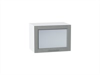Шкаф верхний горизонтальный остекленный Сканди Белый, Grey Softwood, 500 В*Ш*Г 358*500*320, фасад МДФ/Стекло  Grey Softwood, корпус  Белый ms2510VVT_41269