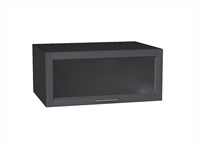 Шкаф верхний горизонтальный остекленный глубокий Сканди Graphite, Graphite Softwood, 800 В*Ш*Г 358*800*576, фасад МДФ/Стекло  Graphite Softwood, корпус  Graphite ms2510VVT_45372