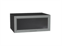 Шкаф верхний горизонтальный остекленный глубокий Сканди Graphite, Grey Softwood, 800 В*Ш*Г 358*800*576, фасад МДФ/Стекло  Grey Softwood, корпус  Graphite ms2510VVT_45374