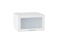 Шкаф верхний горизонтальный остекленный глубокий Сканди Белый, White Softwood, 600 В*Ш*Г 358*600*576, фасад МДФ/Стекло  White Softwood, корпус  Белый ms2510VVT_56131