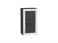 Шкаф верхний с 1-ой остекленной дверцей Сканди Graphite, White Softwood, 720, 400 В*Ш*Г 716*400*320, фасад МДФ/Стекло  White Softwood, корпус  Graphite ms2510VVT_56188