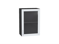 Шкаф верхний с 1-ой остекленной дверцей Сканди Graphite, White Softwood, 720, 500 В*Ш*Г 716*500*320, фасад МДФ/Стекло  White Softwood, корпус  Graphite ms2510VVT_56189