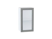 Шкаф верхний с 1-ой остекленной дверцей Сканди Белый, Grey Softwood, 720, 400 В*Ш*Г 716*400*320, фасад МДФ/Стекло  Grey Softwood, корпус  Белый ms2510VVT_41452