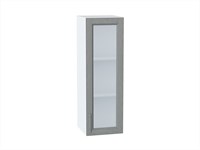Шкаф верхний с 1-ой остекленной дверцей Сканди Белый, Grey Softwood, 920, 300 В*Ш*Г 920*300*320, фасад МДФ/Стекло  Grey Softwood, корпус  Белый ms2510VVT_41474