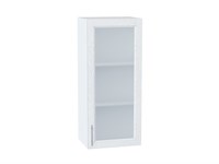 Шкаф верхний с 1-ой остекленной дверцей Сканди Белый, White Softwood, 920, 400 В*Ш*Г 920*400*320, фасад МДФ/Стекло  White Softwood, корпус  Белый ms2510VVT_56185