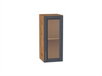 Шкаф верхний с 1-ой остекленной дверцей Сканди Дуб Вотан, Graphite Softwood, 720, 300 В*Ш*Г 716*300*320, фасад МДФ/Стекло  Graphite Softwood, корпус  Дуб Вотан ms2510VVT_62877