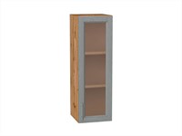 Шкаф верхний с 1-ой остекленной дверцей Сканди Дуб Вотан, Grey Softwood, 920, 300 В*Ш*Г 920*300*320, фасад МДФ/Стекло  Grey Softwood, корпус  Дуб Вотан ms2510VVT_62926