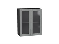 Шкаф верхний с 2-мя остекленными дверцами Сканди Graphite, Grey Softwood, 720, 600 В*Ш*Г 716*600*320, фасад МДФ/Стекло  Grey Softwood, корпус  Graphite ms2510VVT_41640