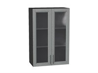Шкаф верхний с 2-мя остекленными дверцами Сканди Graphite, Grey Softwood, 920, 600 В*Ш*Г 920*600*320, фасад МДФ/Стекло  Grey Softwood, корпус  Graphite ms2510VVT_41662