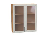 Шкаф верхний с 2-мя остекленными дверцами Сканди Дуб Вотан, Cappuccino Softwood, 920, 800 В*Ш*Г 920*800*320, фасад МДФ/Стекло  Cappuccino Softwood, корпус  Дуб Вотан ms2510VVT_62959