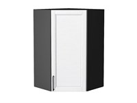 Шкаф верхний угловой Сканди Graphite, White Silkwood, 920 В*Ш*Г 920*600*600, фасад МДФ  White Silkwood, корпус  Graphite ms2510VVT_70263