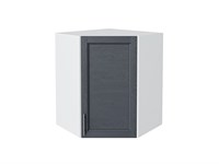Шкаф верхний угловой Сканди Белый, Graphite Softwood, 720 В*Ш*Г 716*600*600, фасад МДФ  Graphite Softwood, корпус  Белый ms2510VVT_41681