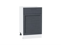 Шкаф нижний с 1-ой дверцей и ящиком Сканди Белый, Graphite Softwood, 500 В*Ш*Г 816*500*480, фасад МДФ  Graphite Softwood, корпус  Белый ms2510VVT_41880