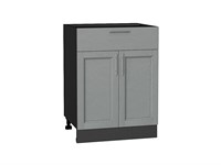 Шкаф нижний с 2-мя дверцами и ящиком Сканди Graphite, Grey Softwood, 600 В*Ш*Г 816*600*480, фасад МДФ  Grey Softwood, корпус  Graphite ms2510VVT_41971