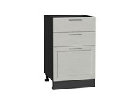 Шкаф нижний с 3-мя ящиками Сканди Graphite, Cappuccino Softwood, 500 В*Ш*Г 816*500*480, фасад МДФ  Cappuccino Softwood, корпус  Graphite ms2510VVT_41912