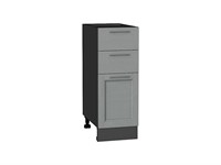 Шкаф нижний с 3-мя ящиками Сканди Graphite, Grey Softwood, 300 В*Ш*Г 816*300*480, фасад МДФ  Grey Softwood, корпус  Graphite ms2510VVT_41894