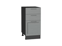 Шкаф нижний с 3-мя ящиками Сканди Graphite, Grey Softwood, 400 В*Ш*Г 816*400*480, фасад МДФ  Grey Softwood, корпус  Graphite ms2510VVT_41905