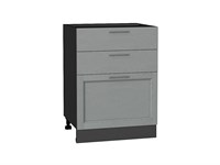 Шкаф нижний с 3-мя ящиками Сканди Graphite, Grey Softwood, 600 В*Ш*Г 816*600*480, фасад МДФ  Grey Softwood, корпус  Graphite ms2510VVT_41927
