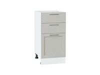 Шкаф нижний с 3-мя ящиками Сканди Белый, Cappuccino Softwood, 400 В*Ш*Г 816*400*480, фасад МДФ  Cappuccino Softwood, корпус  Белый ms2510VVT_41900